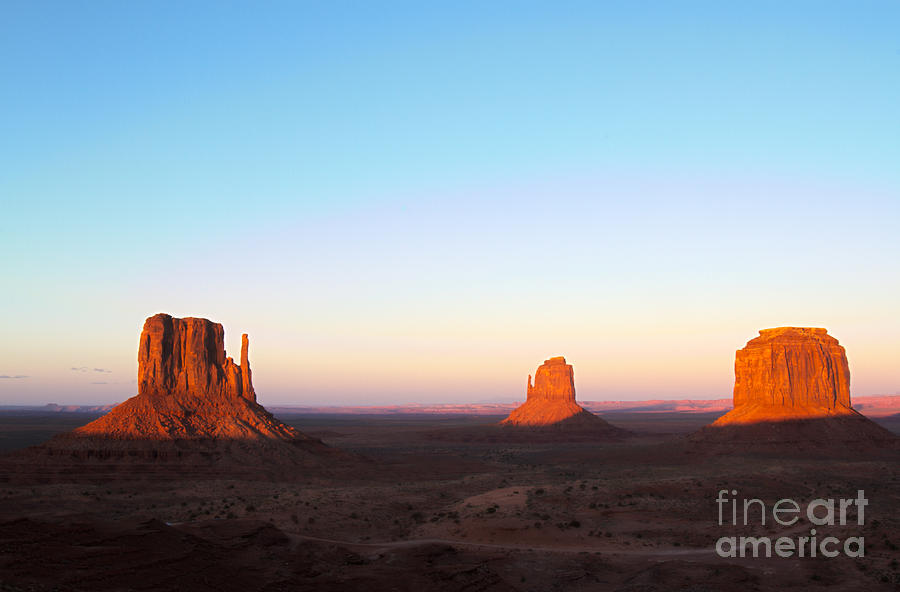 Monument Valley Mitttens HDR at Sunset Photograph by Karen Foley