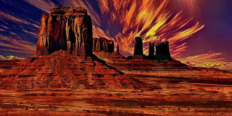 Monument Valley Sandstone Buttes Digital Art by Russ Harris