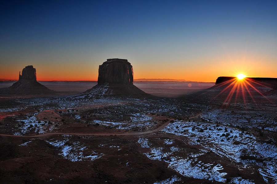Sunset Photograph - Monument Valley Sunrise by Edwin Verin