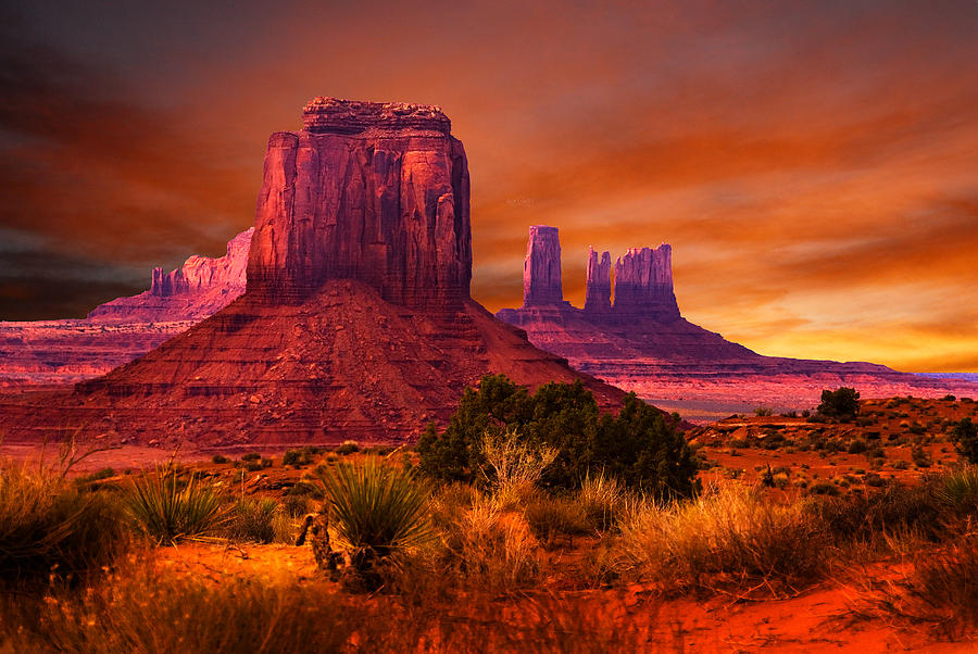 Landscape Photograph - Monument Valley Sunset by Harry Spitz