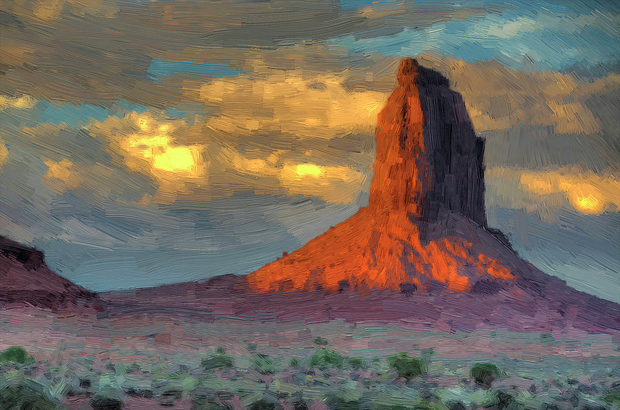 Monument Valley Sunset Oil Painting #2 Photograph by Doug Matthews