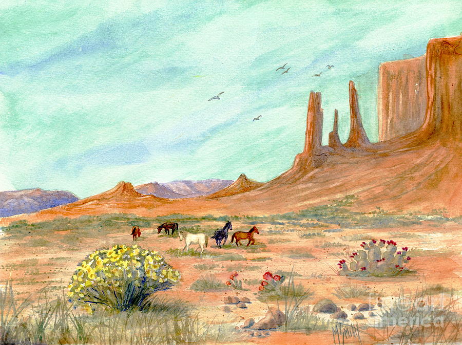 Monument Valley Vista Painting by Marilyn Smith
