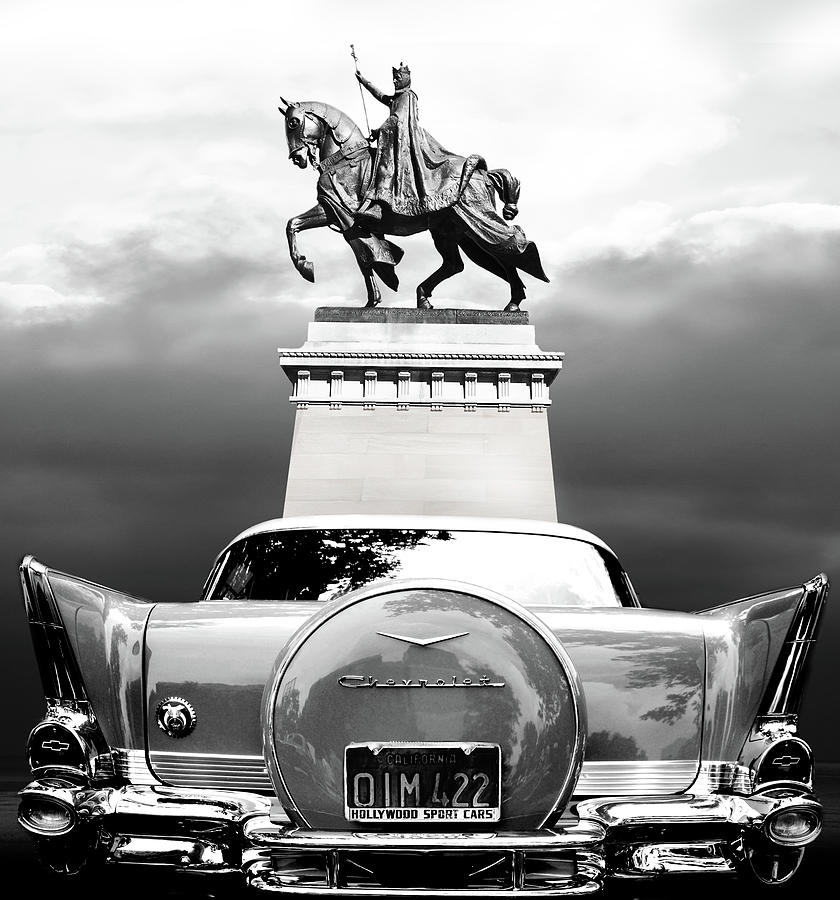 Apotheosis Of St. Louis And Chevrolet Belair Photograph by Larry Butterworth
