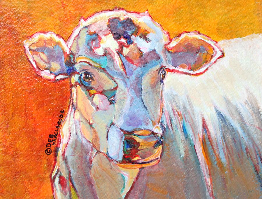 Cow Painting - MOO - Cow art by Deb Harclerode
