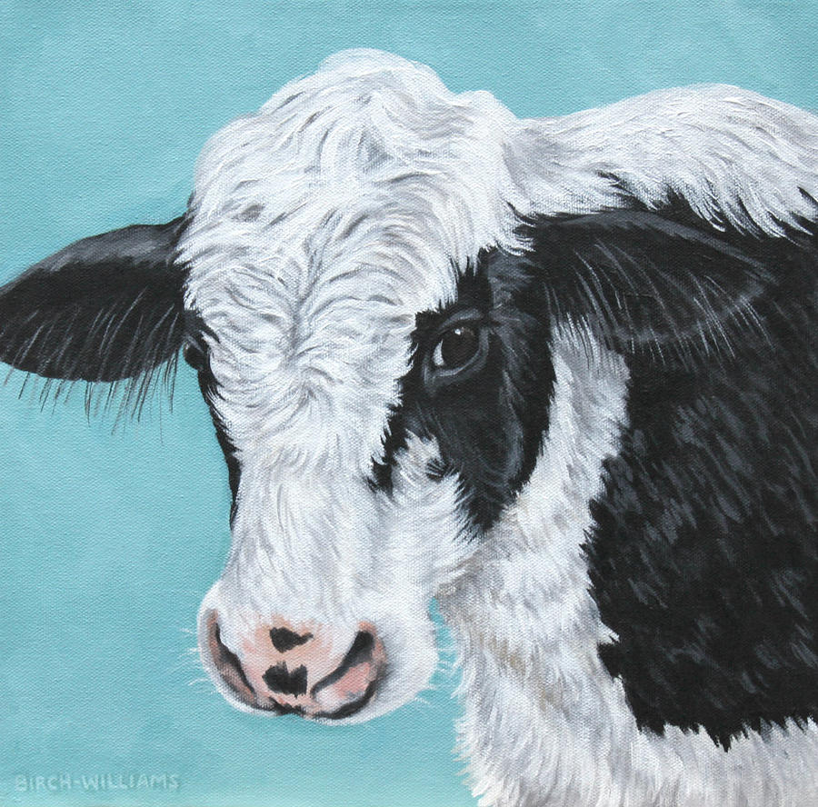 Cow Painting - Moo by Penny Birch-Williams