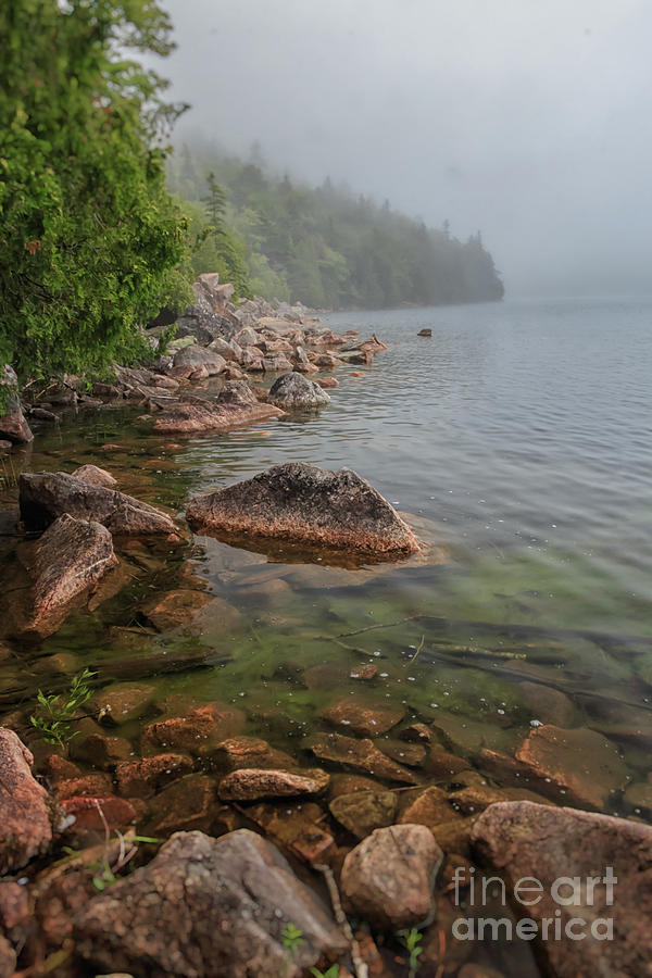 Moody and Magical Jordan Pond Photograph by Elizabeth Dow