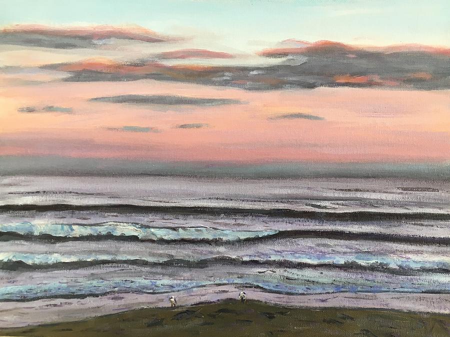 Moody Beach Sunset, Wells, Maine Painting by Richard Nowak