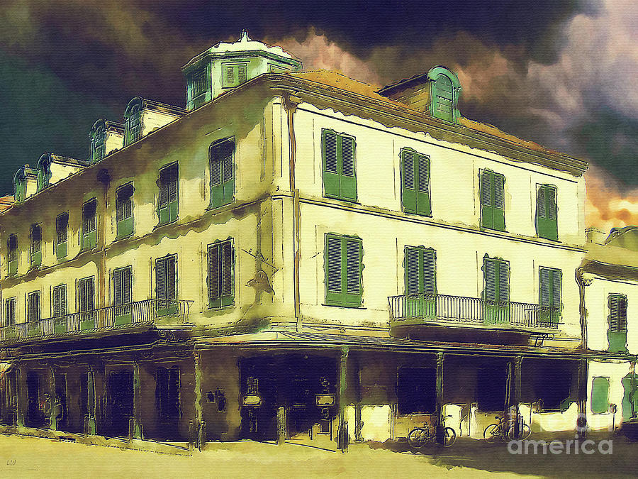New Orleans Painting - Moody Evening At The Napoleon House by L Wright