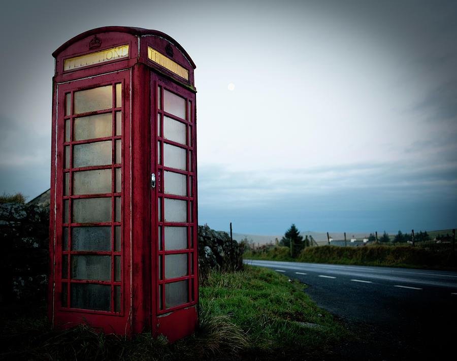 Moody Red Telephone Box Photograph by Helen Jackson