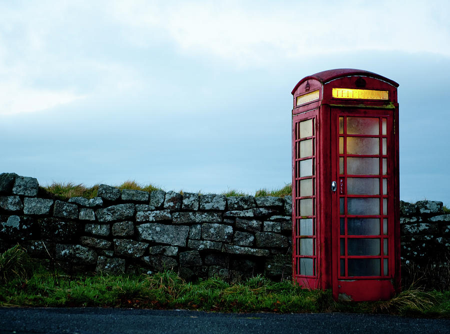 Moody Red Telephone Box ii Photograph by Helen Jackson
