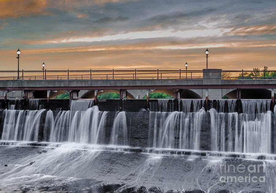 Moody St Dam at Sunset Photograph by Mike Ste Marie
