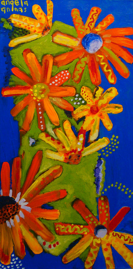 Sunflower Painting - Moody Sunday by Angela Annas