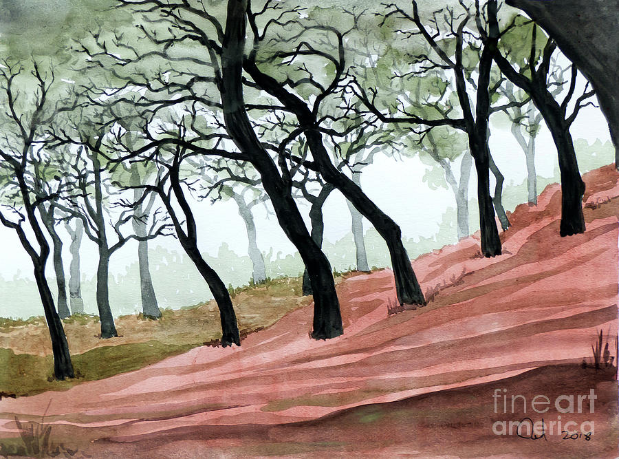 Moody Trees Painting by Rod Jones