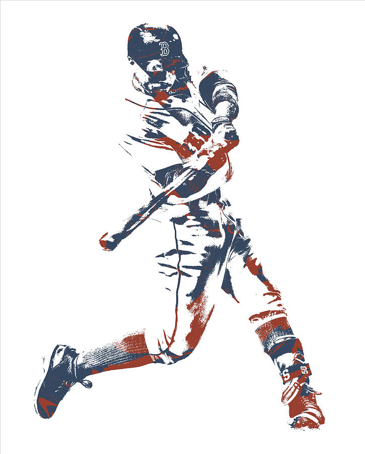 Mookie Betts BOSTON RED SOX PIXEL ART 11 Mixed Media by Joe Hamilton