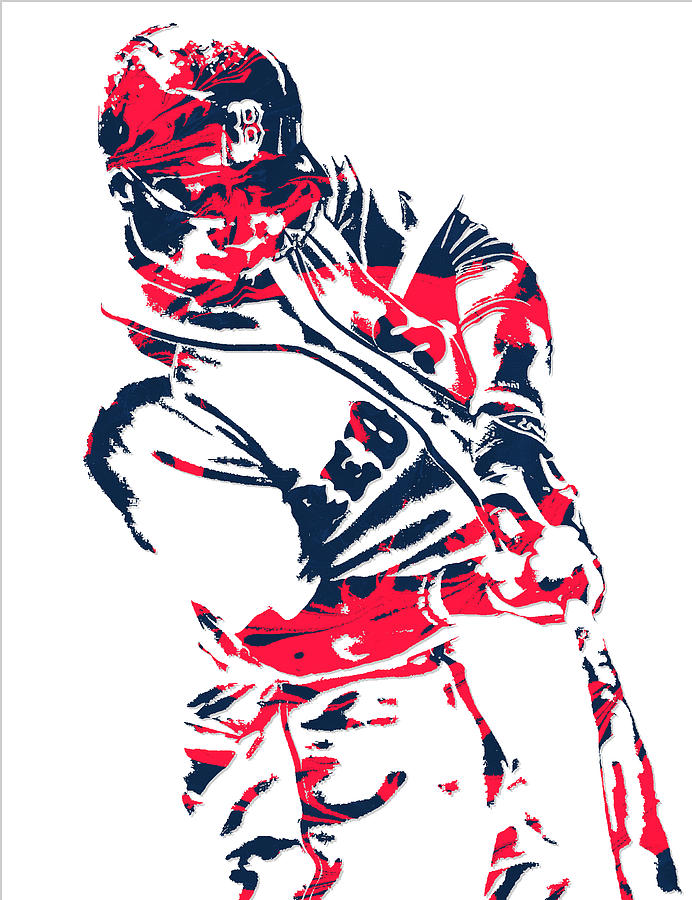 Mookie Betts Boston Red Sox Pixel Art 3 Mixed Media by Joe Hamilton