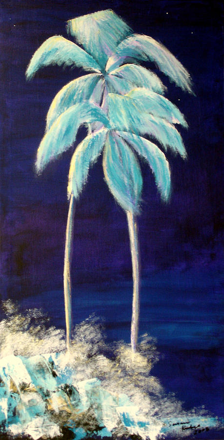 Moolight Beach Painting by Susan Kubes