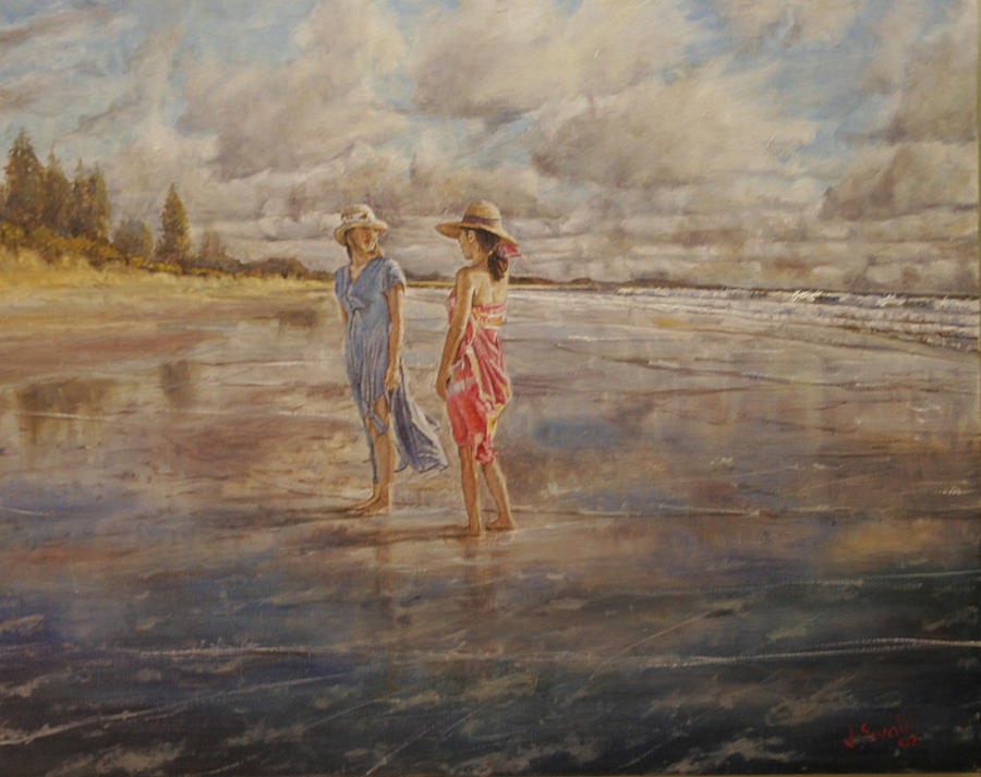 Beach Painting - Mooloolaba Beach by Jason Swain Beach Painting - Mooloolaba Beach by Jason Swain