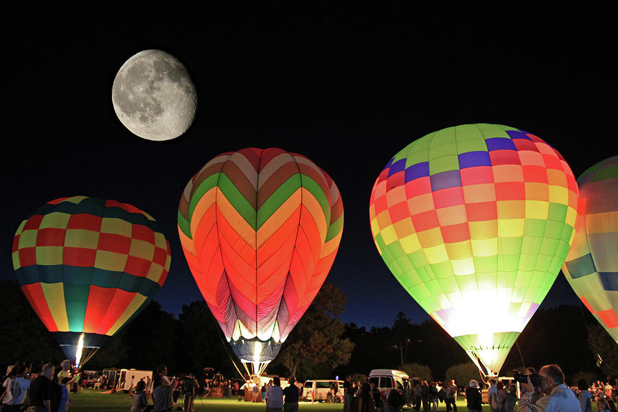 Moon and Balloons Photograph by David Freuthal