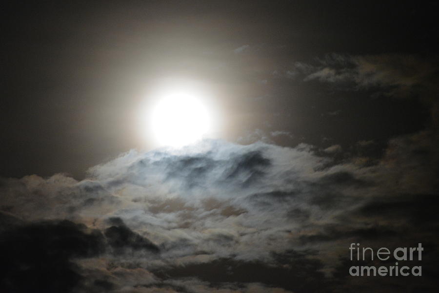 Nature Photograph - Moon and Cloud Serenade by Darla Wood