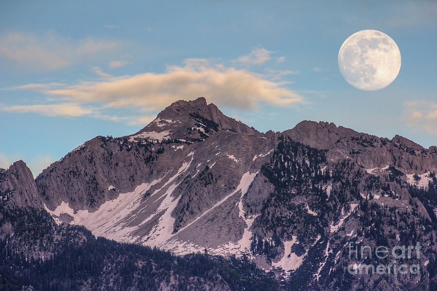 Moon and Clouds over Lone Peak Photograph by Spencer Baugh