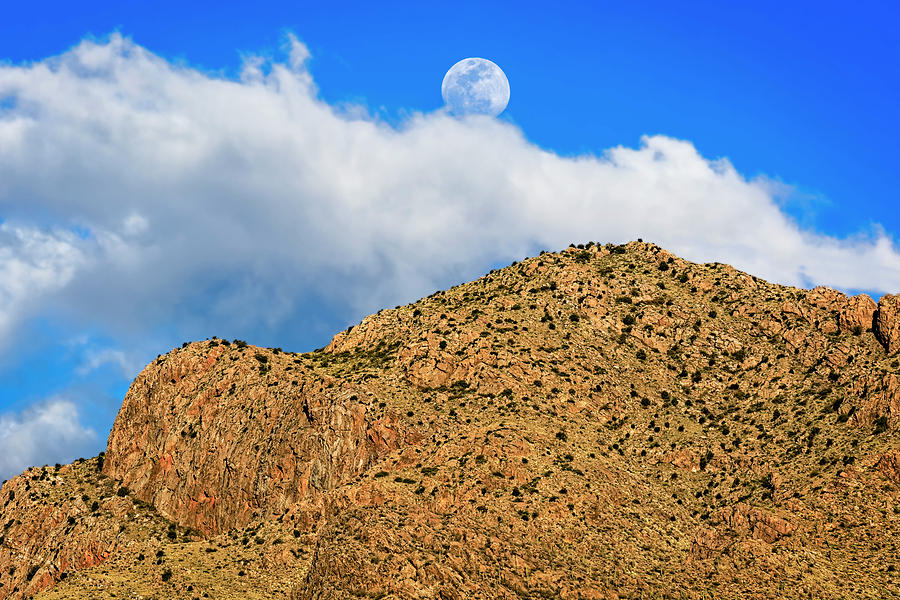 Moon and Clouds Over Pusch Ridge h1829 Photograph by Mark Myhaver