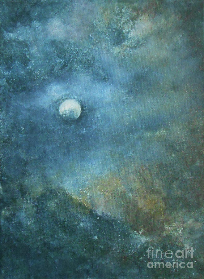 Moon and Earth Painting by Jane See