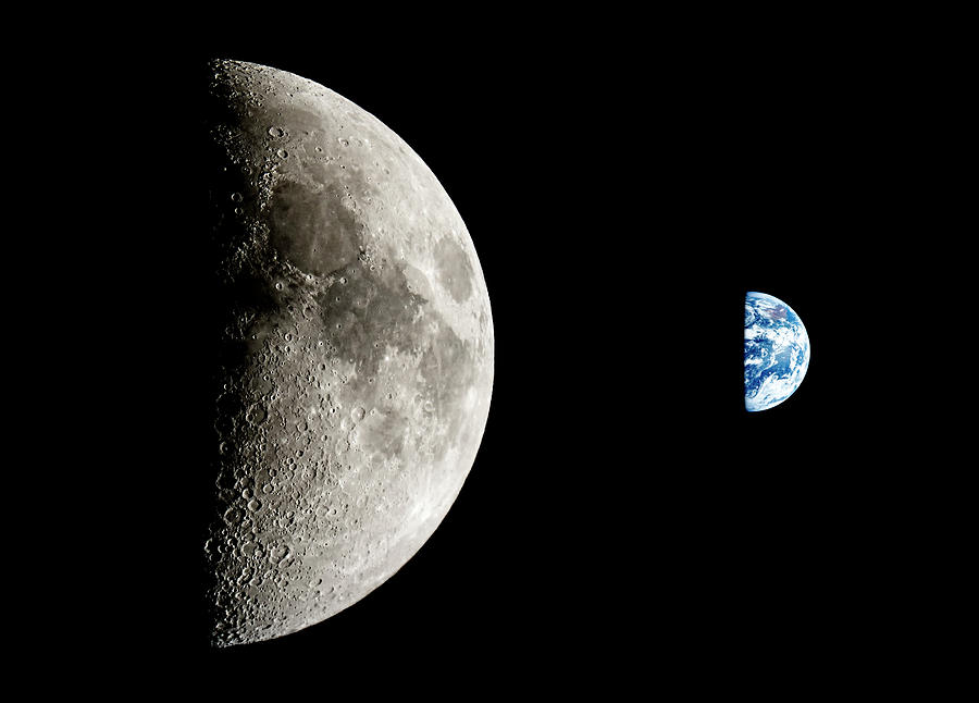 Moon and Earth Photograph by Weston Westmoreland