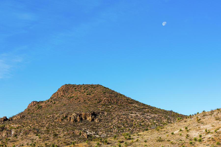 Moon and Mesa Photograph by SR Green
