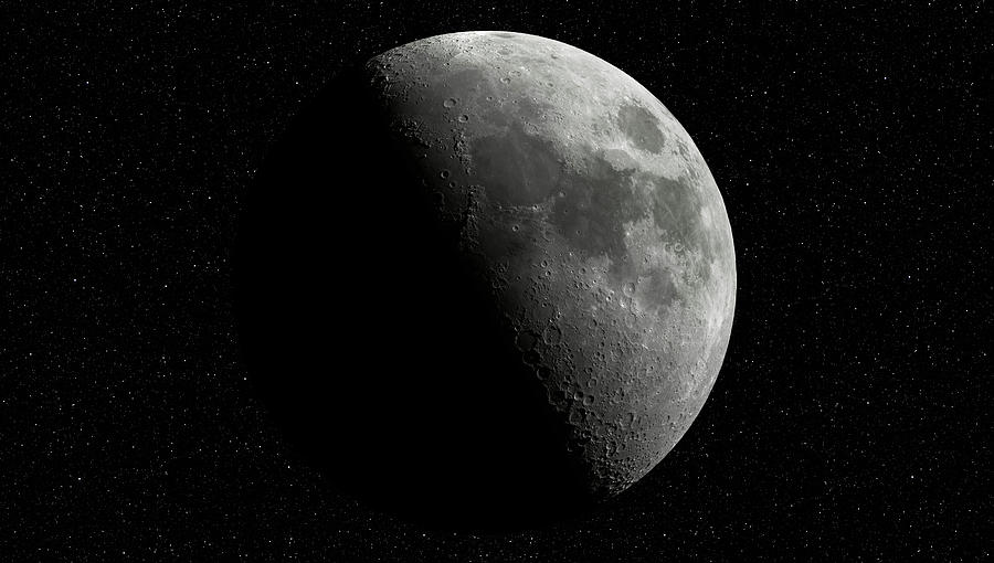 Interstellar Photograph - Moon and Stars by Philip Cruden