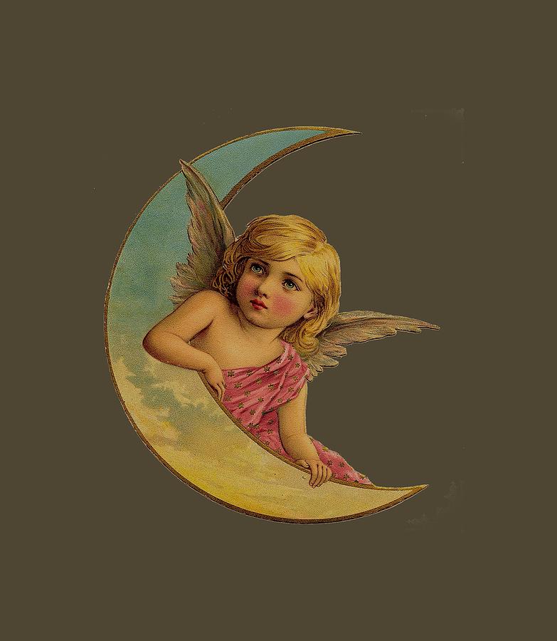 Moon Angel T Shirt Design Digital Art by Bellesouth Studio