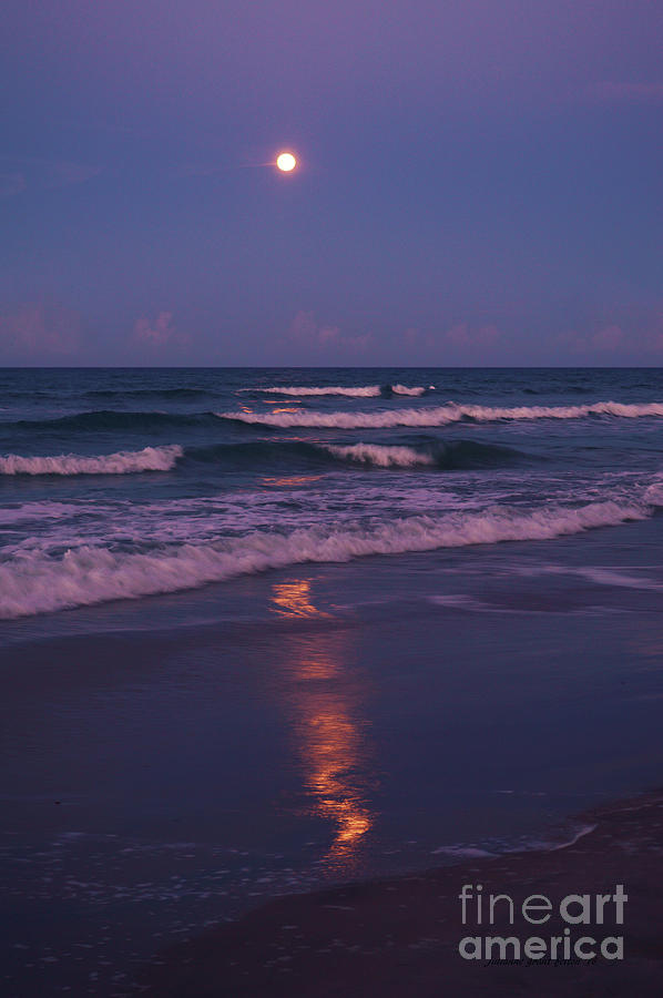 Moon at the beach 8-17-16 Photograph by Julianne Felton