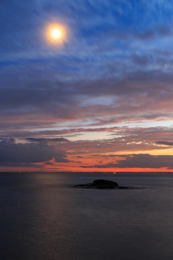 Moon at Sunset Photograph by Bryan Bzdula