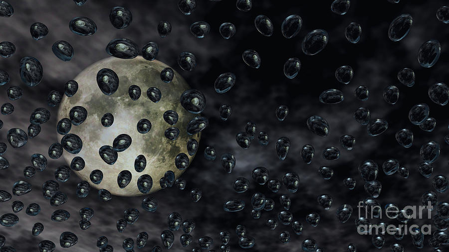 Abstract Digital Art - Moon Drops by Richard Rizzo