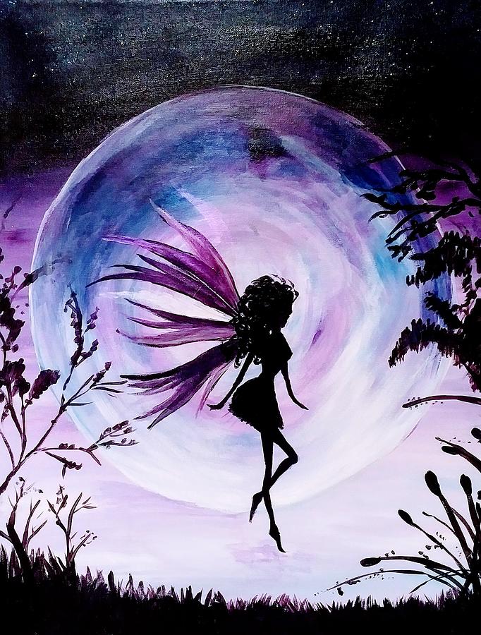 Moon Fairy Painting by Lynne McQueen