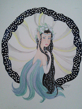 Moon Flower Fairy Painting by Susan Nielsen