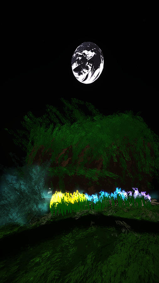 Tilt Digital Art - Moon Flowers by Kab Tilt Digital Art - Moon Flowers by Kab