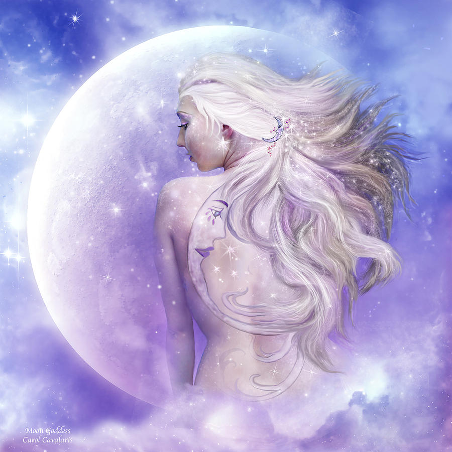 Carol Cavalaris Mixed Media - Moon Goddess by Carol Cavalaris
