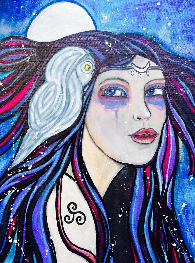 Moon Goddess Painting By Rene Anderson