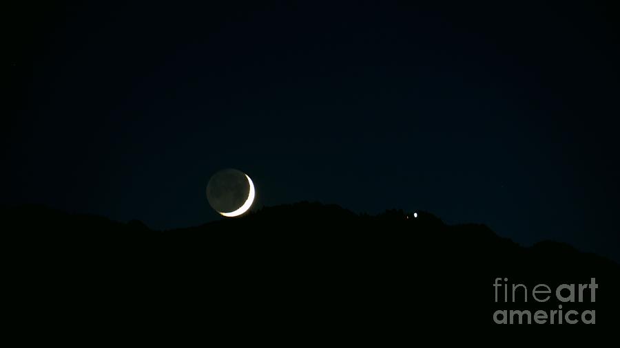 San Jacinto Peak Photograph - Moon Greets Tram by Angela J Wright