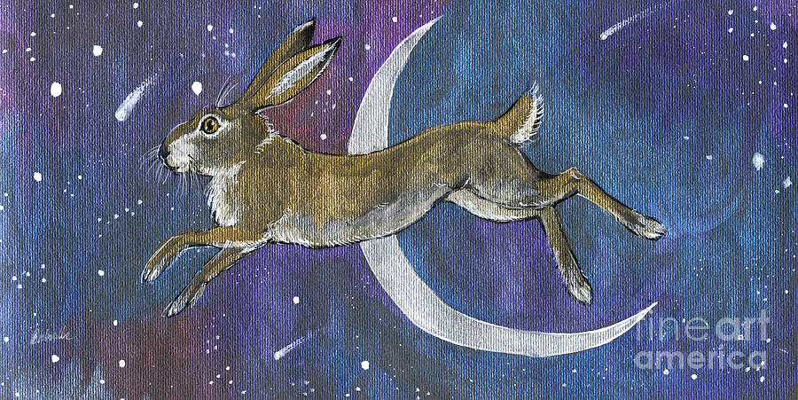 Moon Hare 2018 08 01 Painting by Ang El