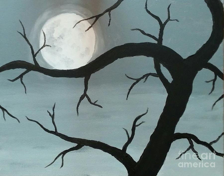 Tree Painting - Moon by Heather James