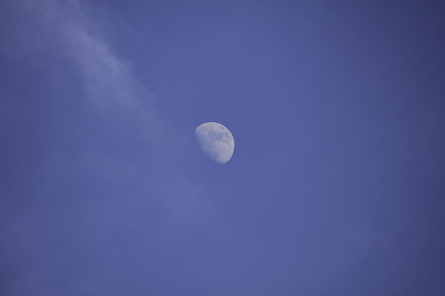 Moon in Blue Sky Photograph by Donna L Munro