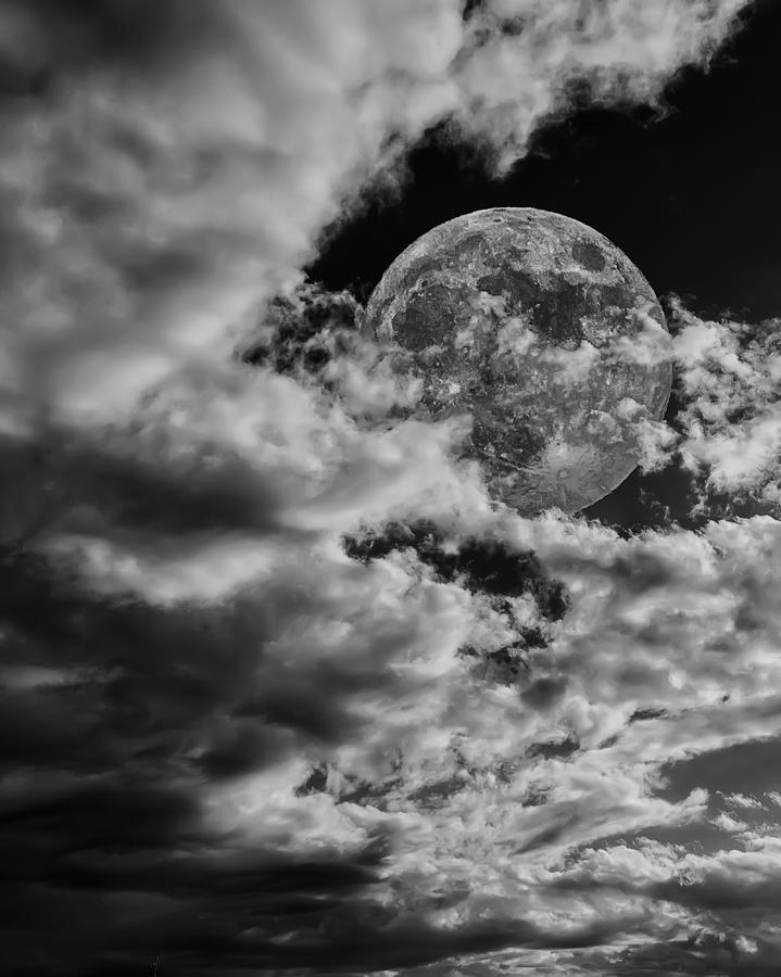 Tucson Photograph - Moon In Clouds 26 by Mark Myhaver