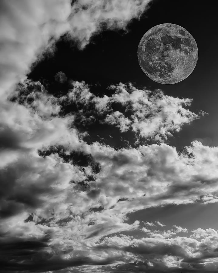 Tucson Photograph - Moon In Clouds 27 by Mark Myhaver