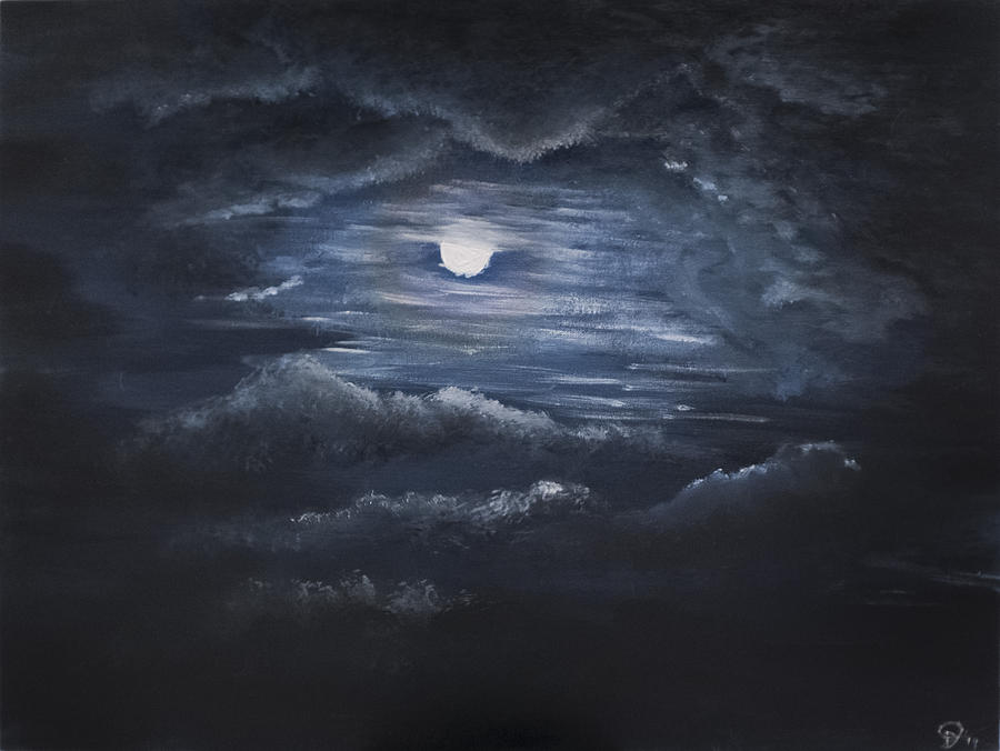 Moon in NC Painting by Davend Dom