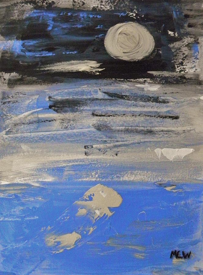 Moon in October Sky Painting by Mary Carol Williams