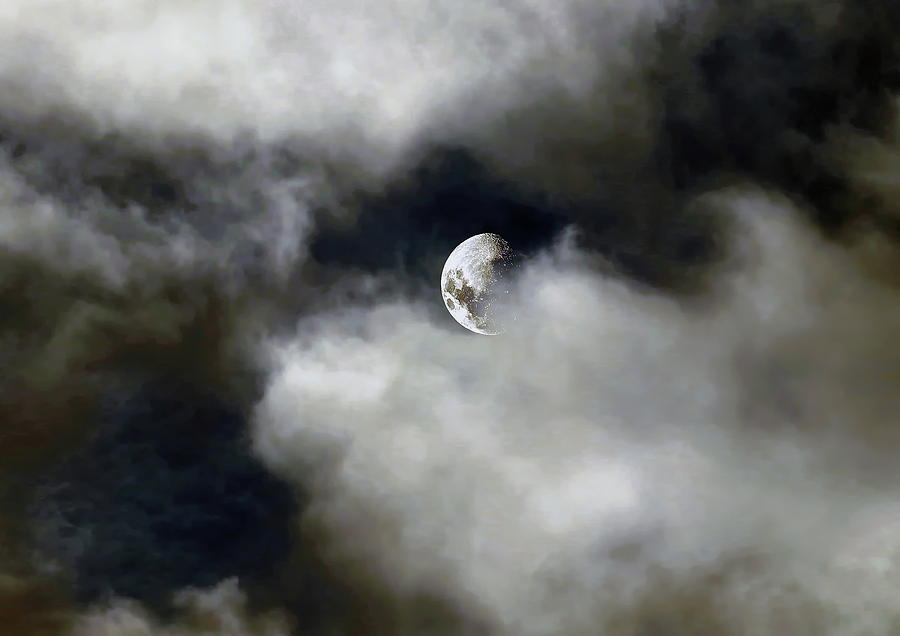 Moon In The Clouds Photograph by Jeff Townsend