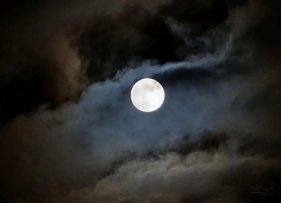 Moon in the Clouds Windsor IL Photograph by Theresa Campbell
