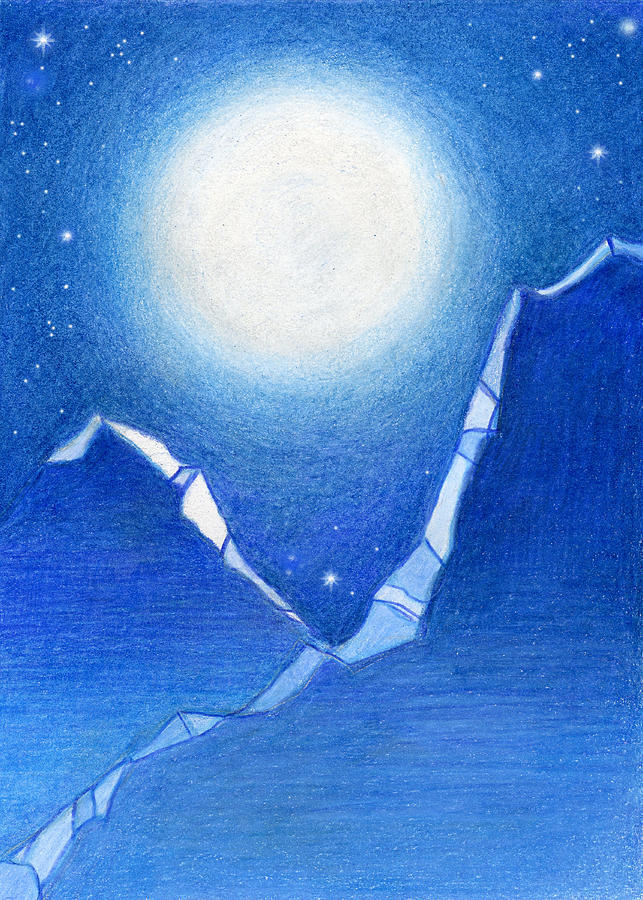 Moon Mountain Drawing by Deborah Ann Good