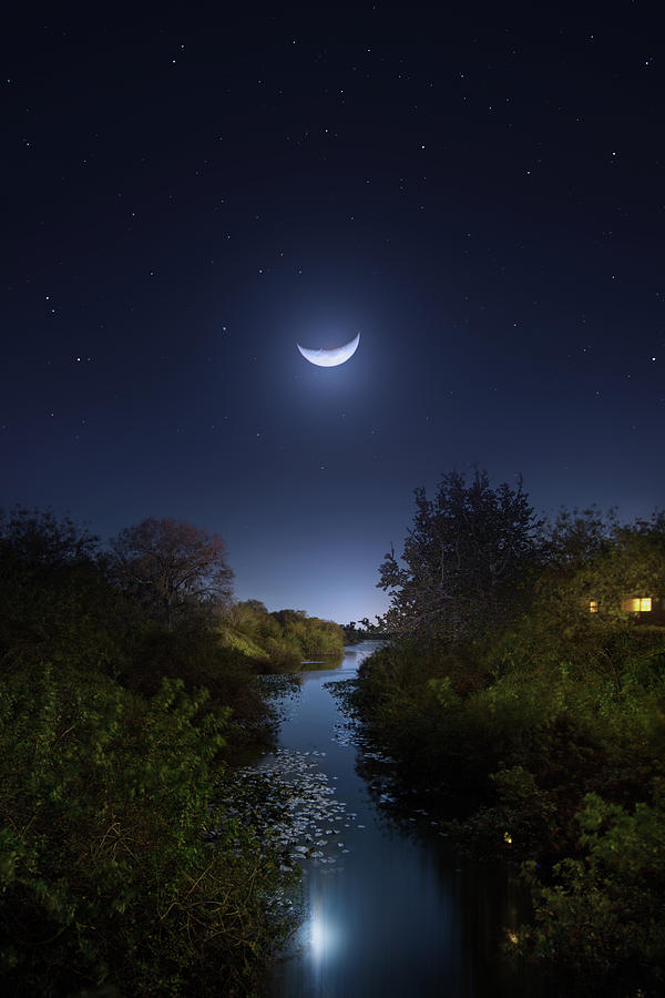 Moon Over Alligator Creek Photograph by Mark Andrew Thomas